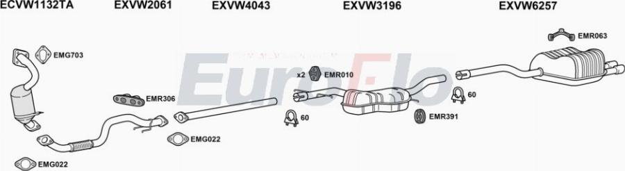 EuroFlo VWJET14 2004 - Impianto gas scarico autozon.pro