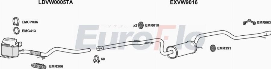 EuroFlo VWJET16D 0204LHD - Impianto gas scarico autozon.pro