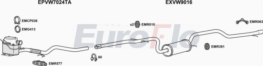 EuroFlo VWJET16D 2022 - Impianto gas scarico autozon.pro