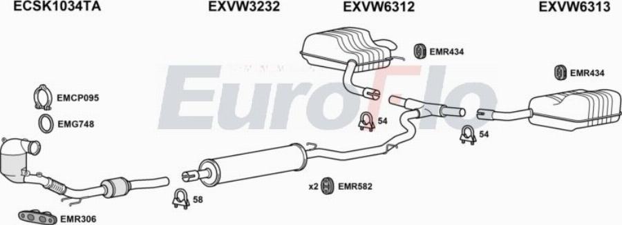 EuroFlo VWPAS14 3010 - Impianto gas scarico autozon.pro