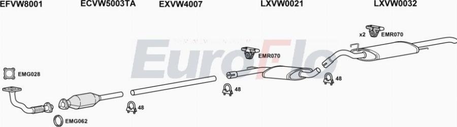 EuroFlo VWPAS18 0304LHD - Impianto gas scarico autozon.pro