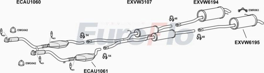 EuroFlo VWPAS28 3008A00 - Impianto gas scarico autozon.pro