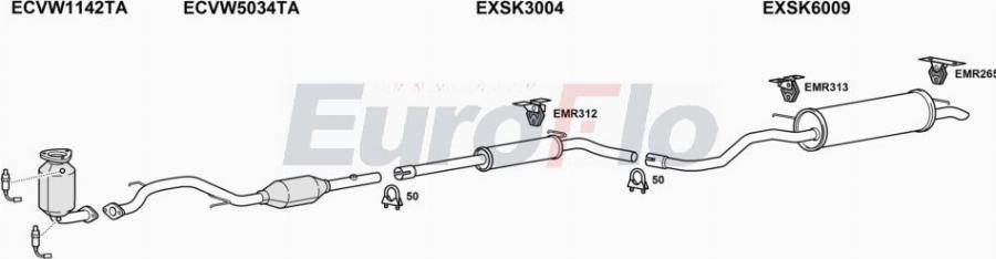 EuroFlo VWPOL14 1022A00 - Impianto gas scarico autozon.pro