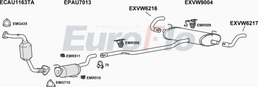 EuroFlo VWTOU30D 3008B - Impianto gas scarico autozon.pro