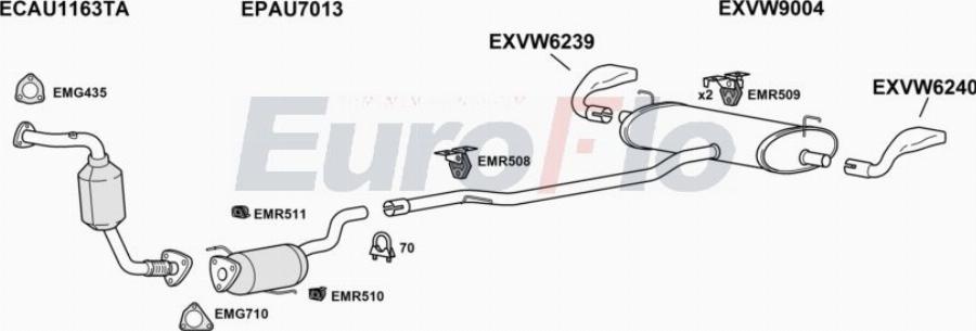 EuroFlo VWTOU30D 3008D - Impianto gas scarico autozon.pro