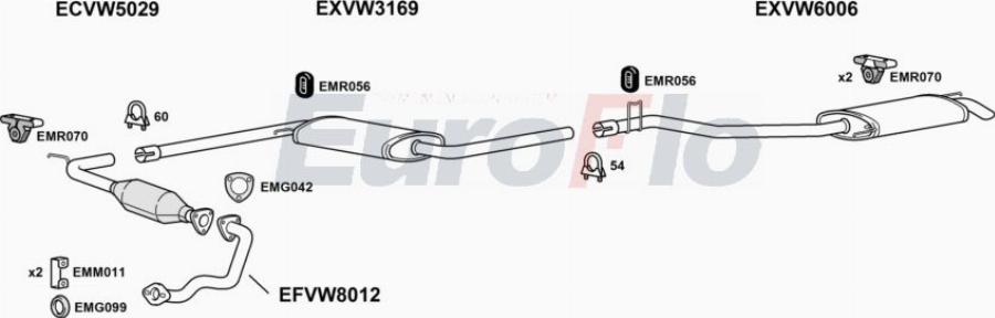 EuroFlo VWTRA19D 9002A00 - Impianto gas scarico autozon.pro