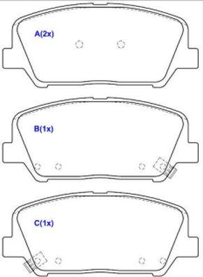 EUROREPAR 1643084580 - Kit pastiglie freno, Freno a disco autozon.pro