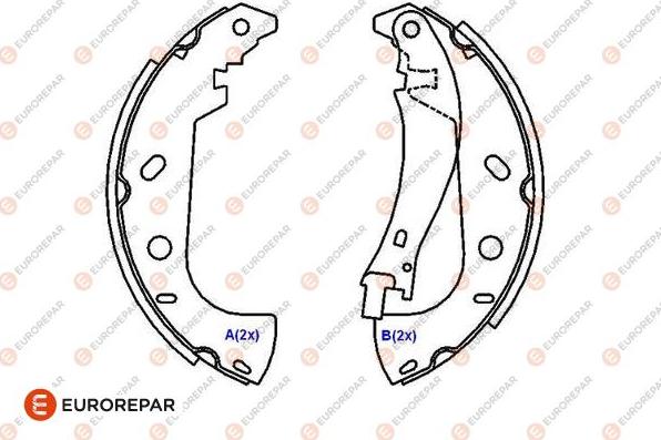 EUROREPAR 1643186080 - Kit ganasce freno autozon.pro