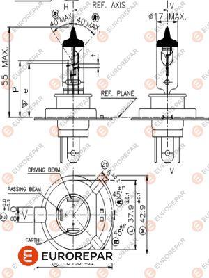 EUROREPAR 1616431180 - Lampadina, Faro di profondità autozon.pro