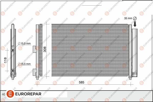 EUROREPAR 1610159380 - Condensatore, Climatizzatore autozon.pro