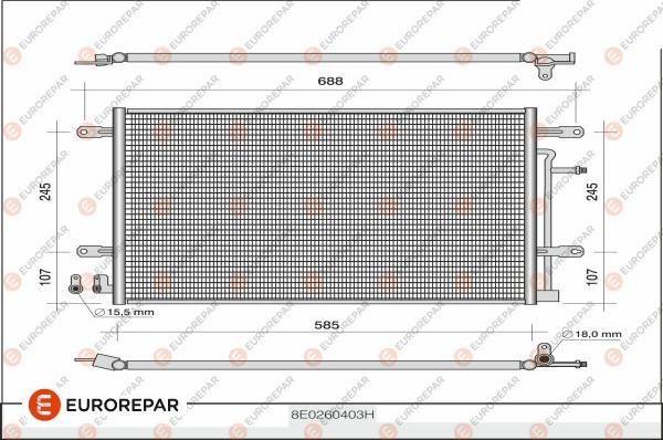 EUROREPAR 1610160380 - Condensatore, Climatizzatore autozon.pro