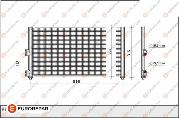 EUROREPAR 1610162780 - Condensatore, Climatizzatore autozon.pro