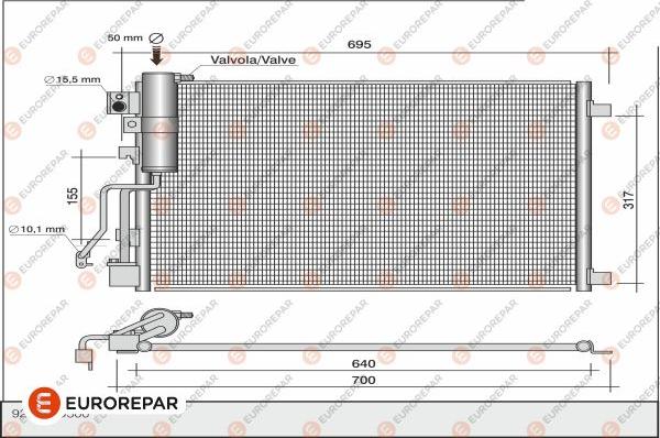 EUROREPAR 1618100380 - Condensatore, Climatizzatore autozon.pro