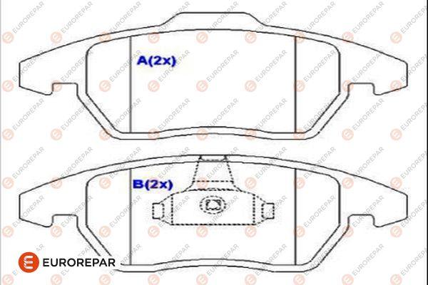 EUROREPAR 1686755480 - Kit pastiglie freno, Freno a disco autozon.pro