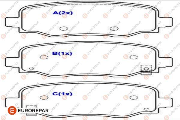 EUROREPAR 1686774580 - Kit pastiglie freno, Freno a disco autozon.pro