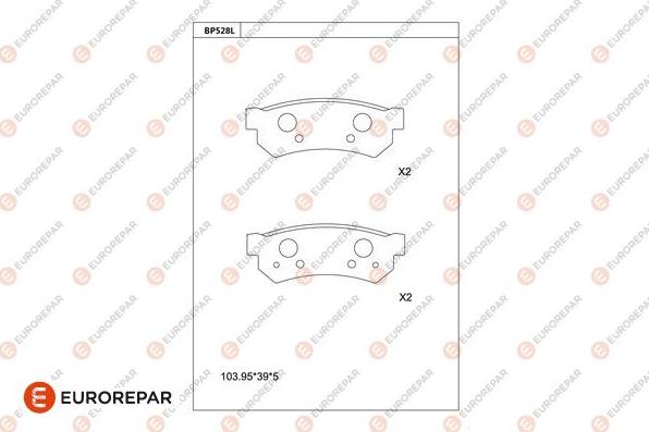 EUROREPAR 1681291080 - Kit pastiglie freno, Freno a disco autozon.pro