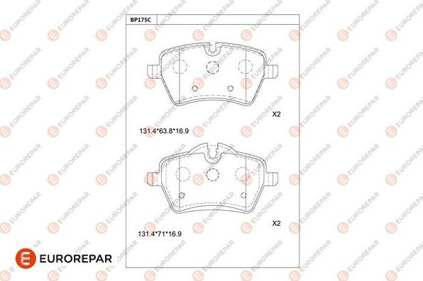 EUROREPAR 1681249380 - Kit pastiglie freno, Freno a disco autozon.pro