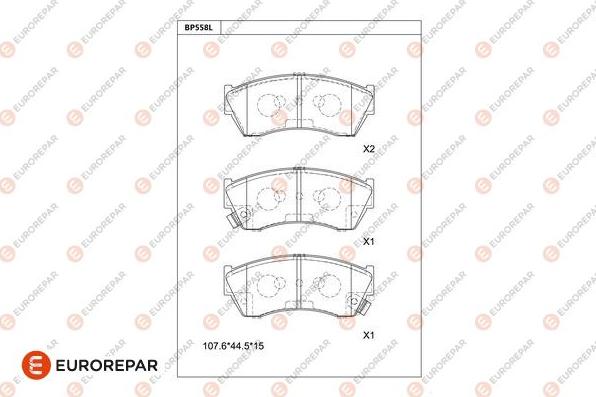 EUROREPAR 1681244980 - Kit pastiglie freno, Freno a disco autozon.pro