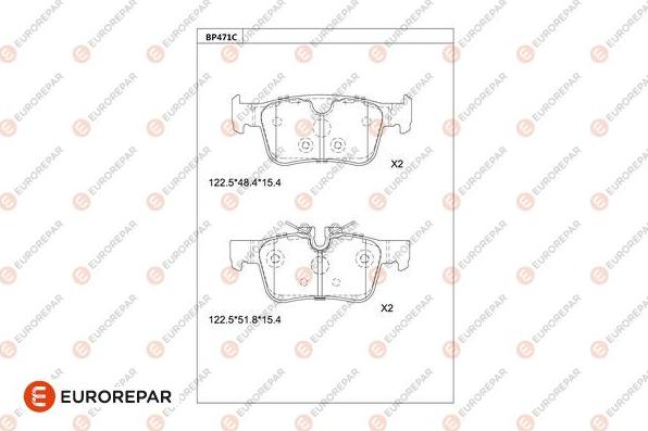 EUROREPAR 1681244680 - Kit pastiglie freno, Freno a disco autozon.pro