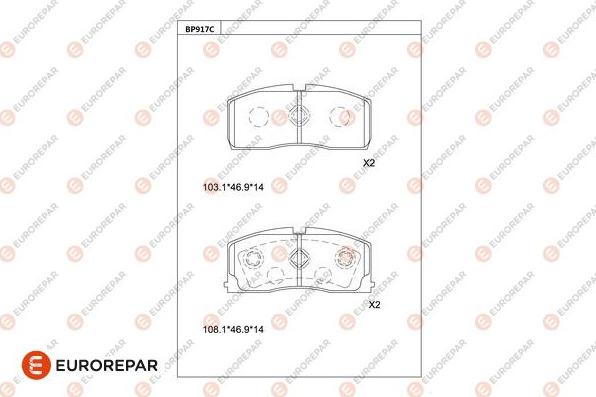 EUROREPAR 1681244880 - Kit pastiglie freno, Freno a disco autozon.pro