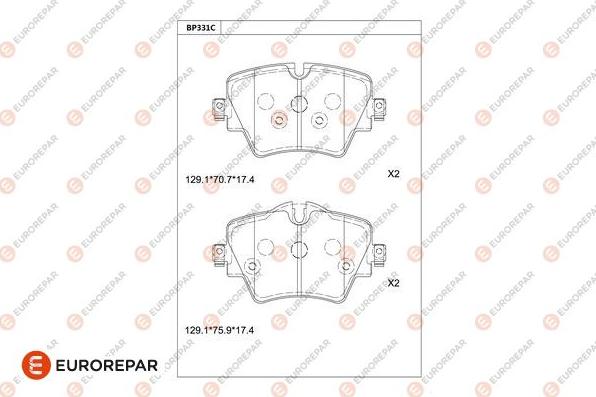 EUROREPAR 1681244380 - Kit pastiglie freno, Freno a disco autozon.pro