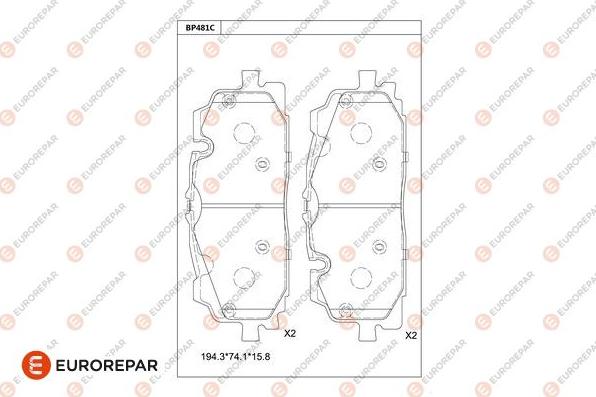 EUROREPAR 1681244280 - Kit pastiglie freno, Freno a disco autozon.pro