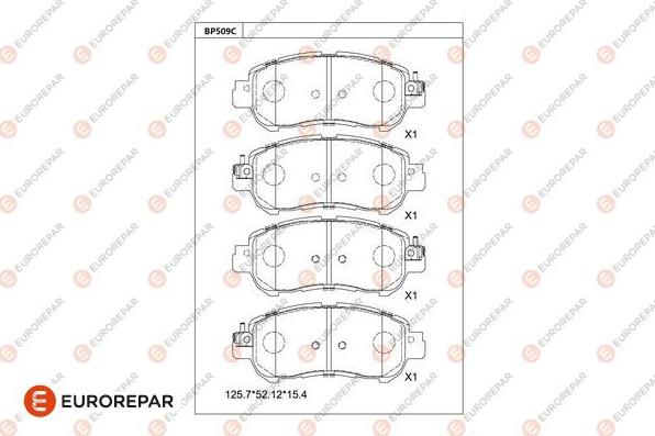 EUROREPAR 1681244780 - Kit pastiglie freno, Freno a disco autozon.pro