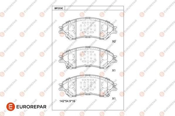 EUROREPAR 1681246480 - Kit pastiglie freno, Freno a disco autozon.pro