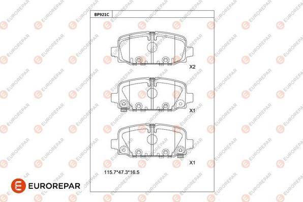 EUROREPAR 1681246780 - Kit pastiglie freno, Freno a disco autozon.pro