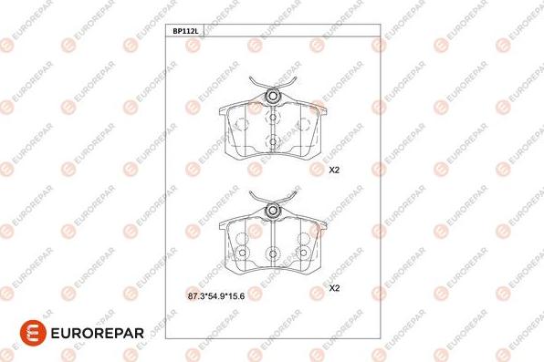 EUROREPAR 1681240680 - Kit pastiglie freno, Freno a disco autozon.pro