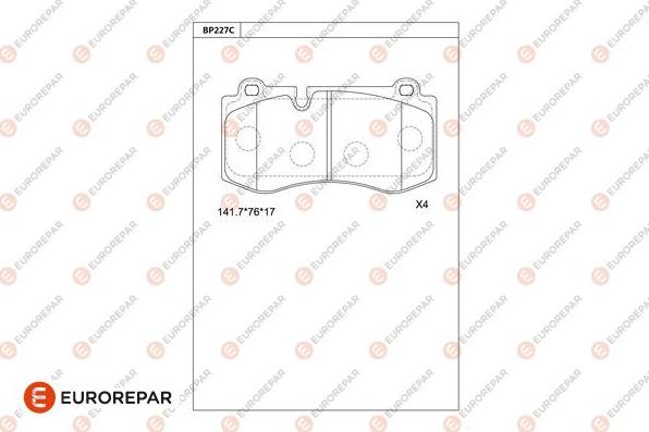 EUROREPAR 1681241180 - Kit pastiglie freno, Freno a disco autozon.pro