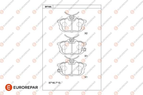 EUROREPAR 1681248480 - Kit pastiglie freno, Freno a disco autozon.pro