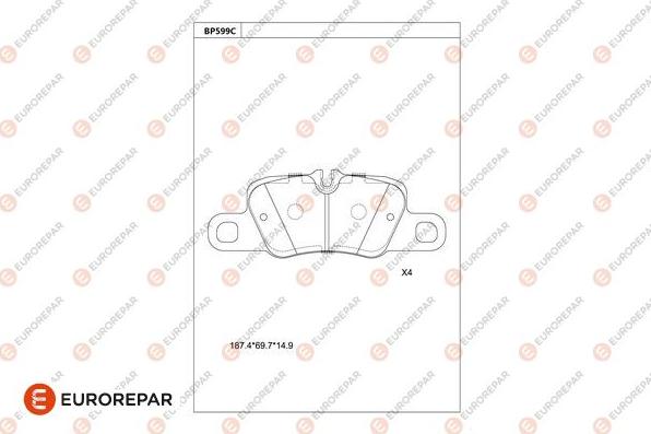 EUROREPAR 1681248080 - Kit pastiglie freno, Freno a disco autozon.pro