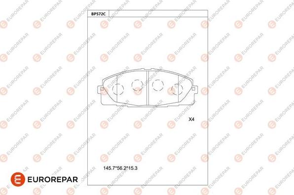 EUROREPAR 1681248880 - Kit pastiglie freno, Freno a disco autozon.pro