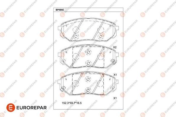 EUROREPAR 1681243180 - Kit pastiglie freno, Freno a disco autozon.pro