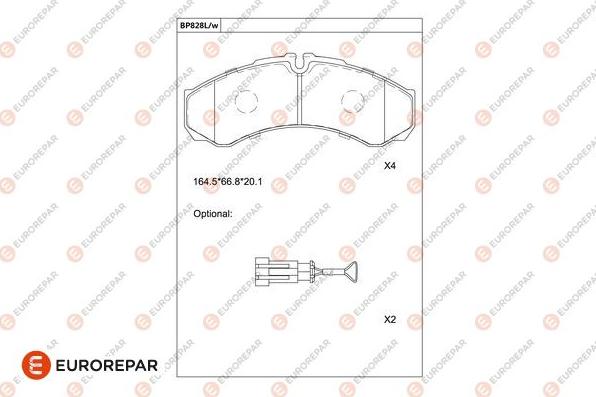 EUROREPAR 1681242080 - Kit pastiglie freno, Freno a disco autozon.pro