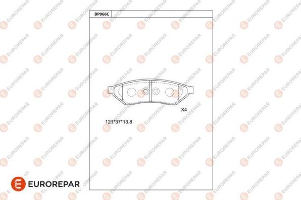 EUROREPAR 1681247180 - Kit pastiglie freno, Freno a disco autozon.pro