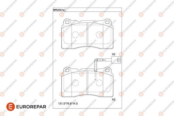 EUROREPAR 1681259480 - Kit pastiglie freno, Freno a disco autozon.pro