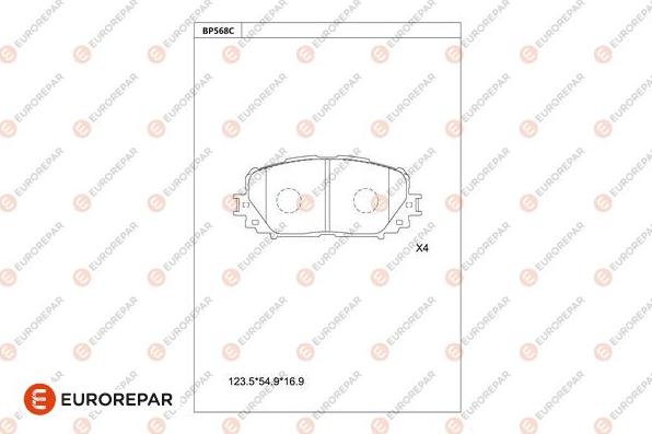 EUROREPAR 1681259280 - Kit pastiglie freno, Freno a disco autozon.pro