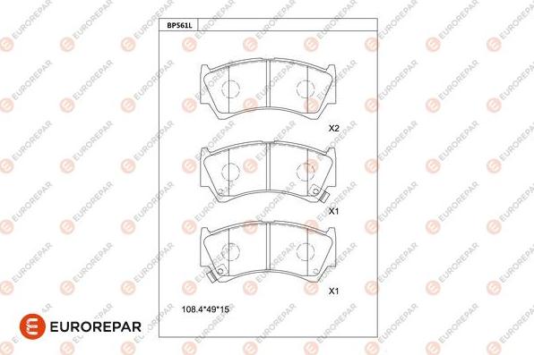 EUROREPAR 1681254180 - Kit pastiglie freno, Freno a disco autozon.pro