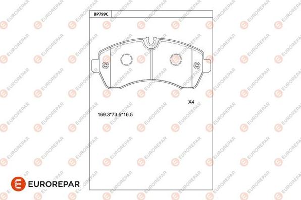 EUROREPAR 1681256680 - Kit pastiglie freno, Freno a disco autozon.pro