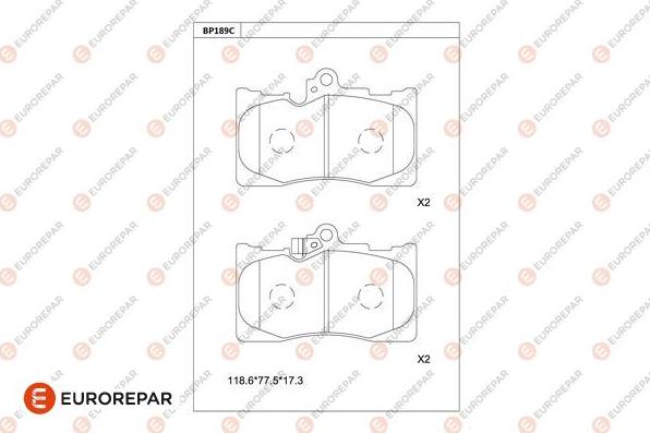 EUROREPAR 1681256280 - Kit pastiglie freno, Freno a disco autozon.pro