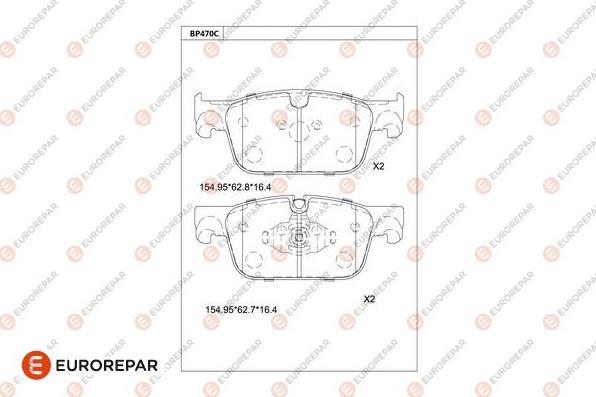 EUROREPAR 1681256780 - Kit pastiglie freno, Freno a disco autozon.pro