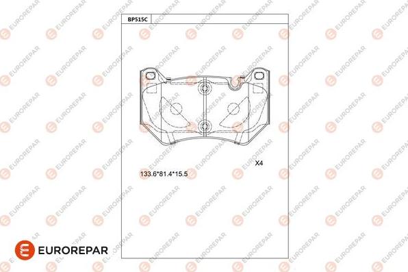 EUROREPAR 1681250580 - Kit pastiglie freno, Freno a disco autozon.pro