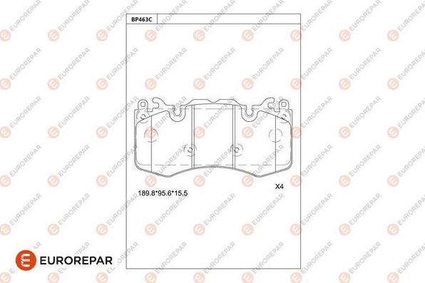 EUROREPAR 1681250680 - Kit pastiglie freno, Freno a disco autozon.pro