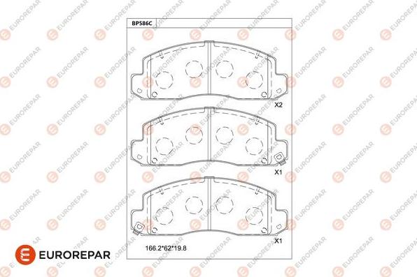 EUROREPAR 1681250180 - Kit pastiglie freno, Freno a disco autozon.pro