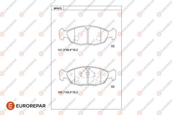 EUROREPAR 1681251880 - Kit pastiglie freno, Freno a disco autozon.pro