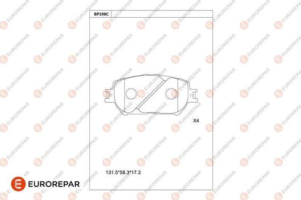 EUROREPAR 1681251780 - Kit pastiglie freno, Freno a disco autozon.pro