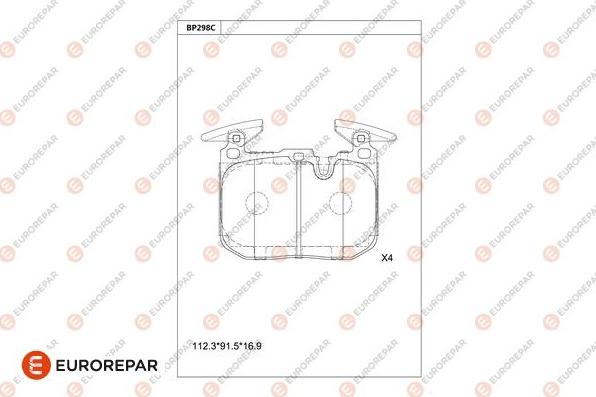 EUROREPAR 1681253280 - Kit pastiglie freno, Freno a disco autozon.pro