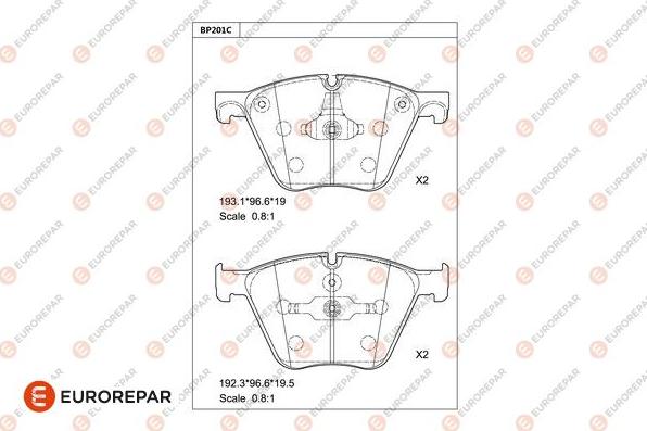 EUROREPAR 1681257580 - Kit pastiglie freno, Freno a disco autozon.pro